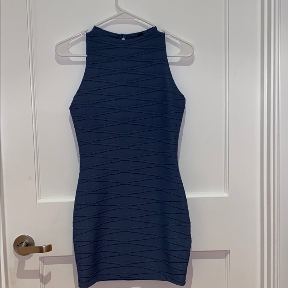 Windsor Blue Mockneck Bodycon